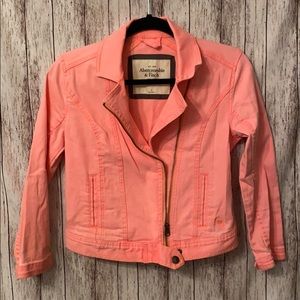 Abercrombie and Fitch pink denim jacket